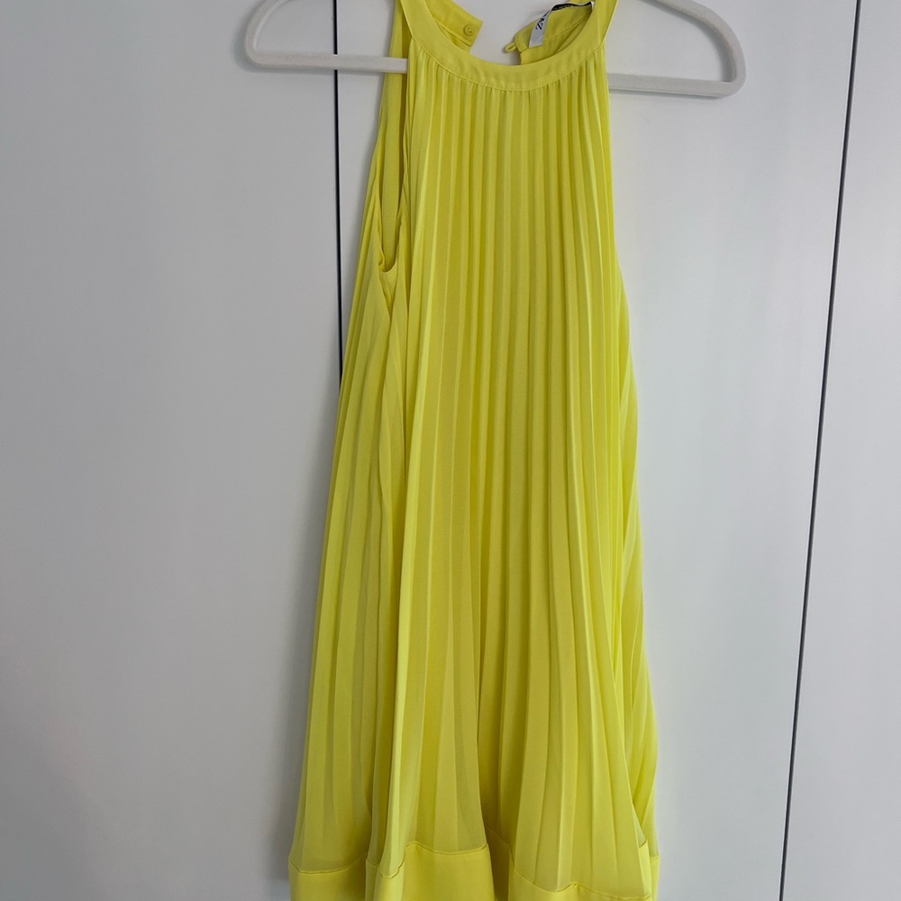 Zara Green Pleated Halter Sundress